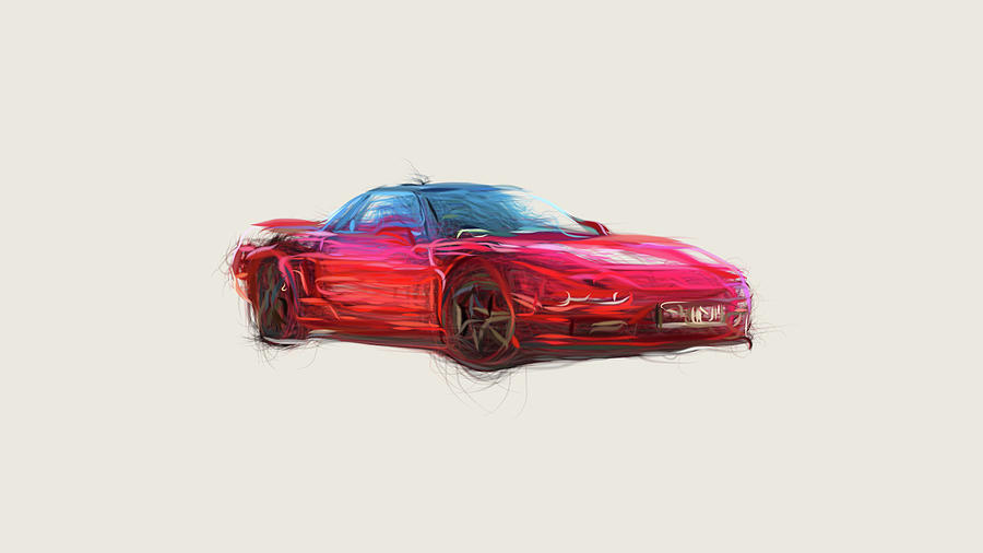 Honda NSX Drawing #23 Digital Art by CarsToon Concept