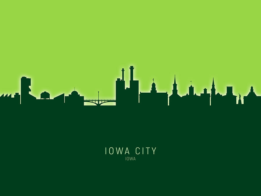 Iowa City Iowa Skyline #23 Digital Art by Michael Tompsett