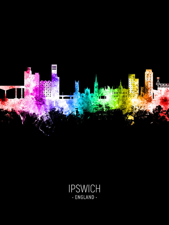 Ipswich England Skyline #23 Digital Art by Michael Tompsett