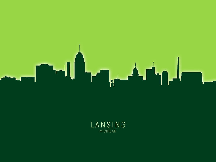 Lansing Michigan Skyline #23 Digital Art by Michael Tompsett