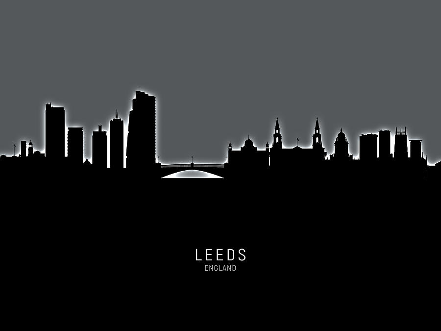 Leeds England Skyline #23 Digital Art by Michael Tompsett