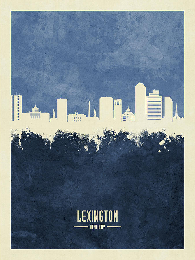 Lexington Digital Art - Lexington Kentucky Skyline #14 by Michael Tompsett
