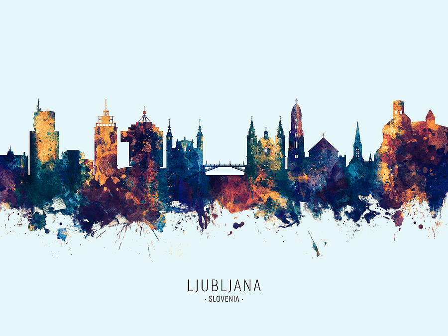 Ljubljana Slovenia Skyline #23 Digital Art by Michael Tompsett