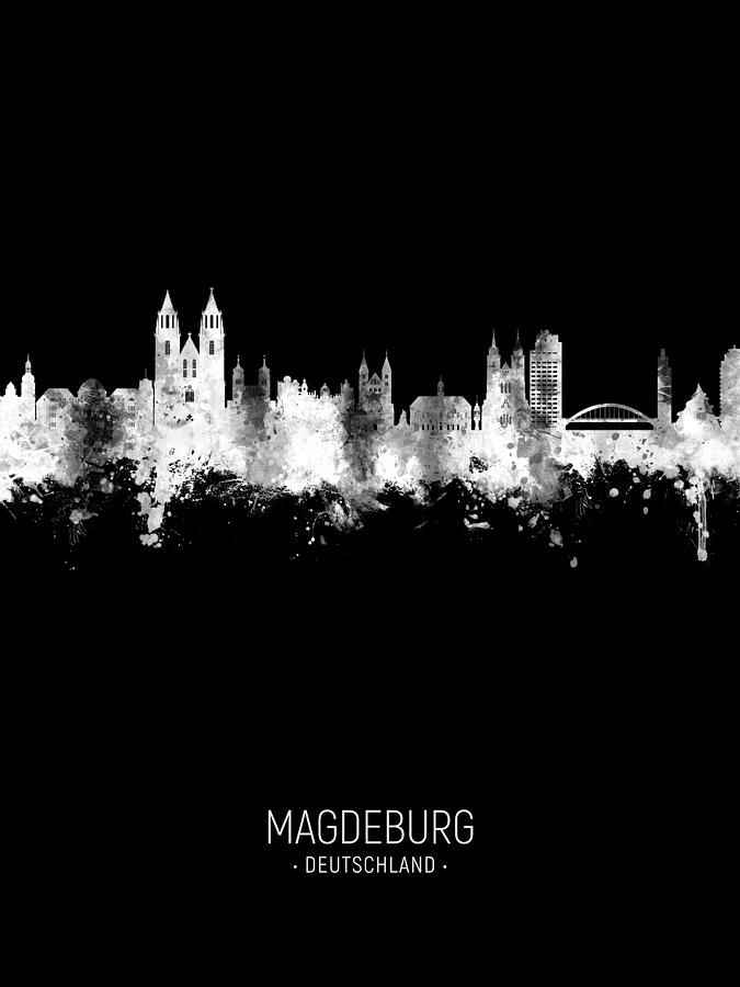 Magdeburg Germany Skyline Digital Art by Michael Tompsett Fine Art