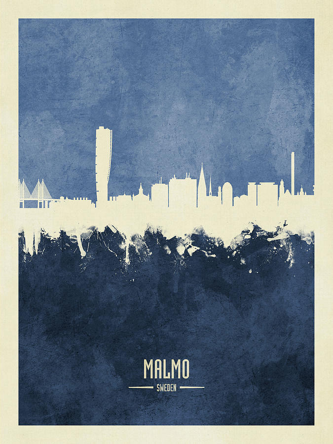 Malmo Sweden Skyline #23 Digital Art by Michael Tompsett
