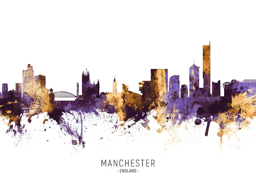 Manchester England Skyline #23 Digital Art by Michael Tompsett