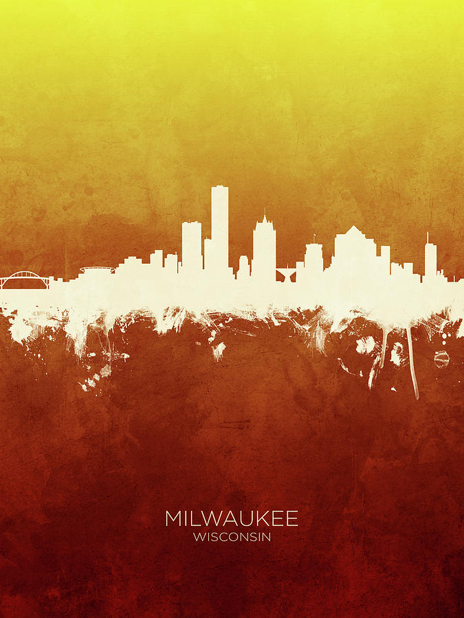 Milwaukee Wisconsin Skyline #23 Digital Art by Michael Tompsett