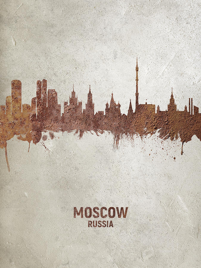 Moscow Digital Art - Moscow Russia Skyline #23 by Michael Tompsett