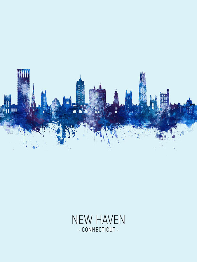 New Haven Connecticut Skyline #23 Digital Art by Michael Tompsett