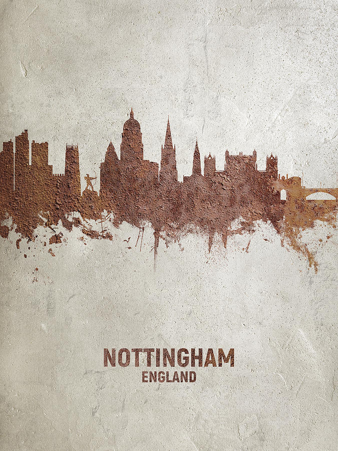 Nottingham England Skyline #23 Digital Art by Michael Tompsett