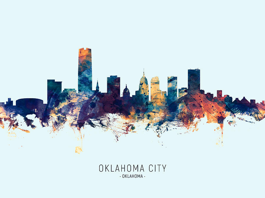 Oklahoma City Skyline #23 Digital Art by Michael Tompsett