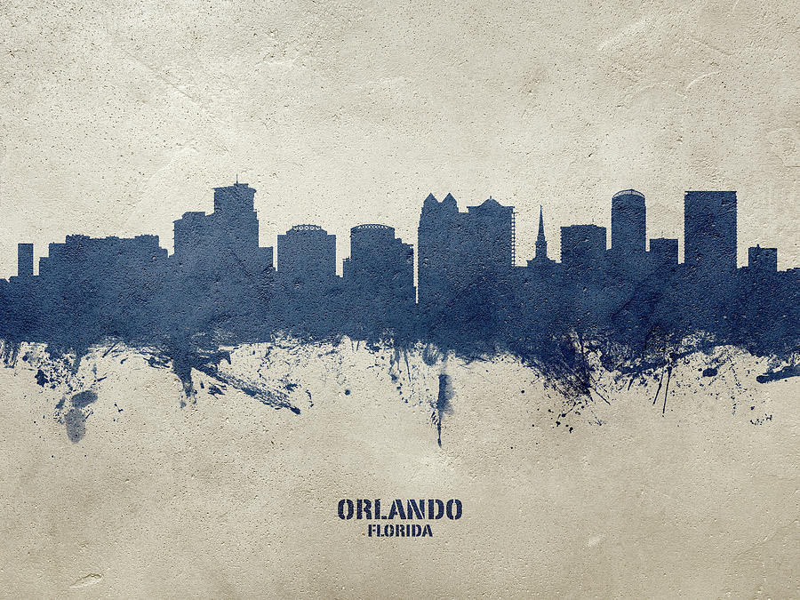 Orlando Florida Skyline #23 Digital Art by Michael Tompsett