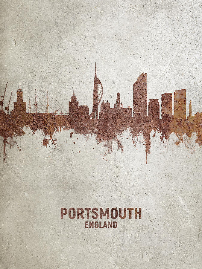 Portsmouth England Skyline #23 Digital Art by Michael Tompsett