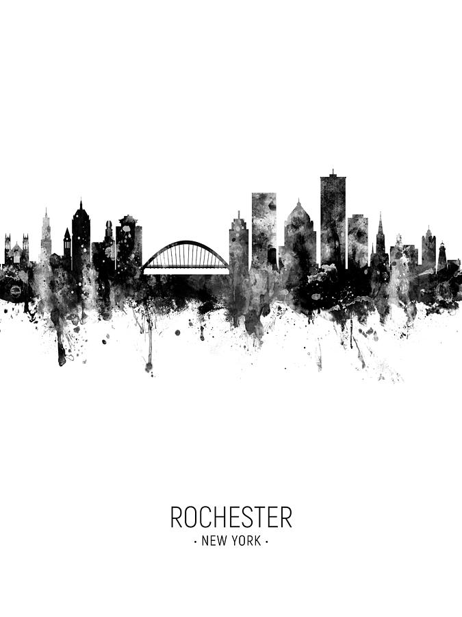 Rochester Skyline Digital Art - Rochester New York Skyline #23 by Michael Tompsett