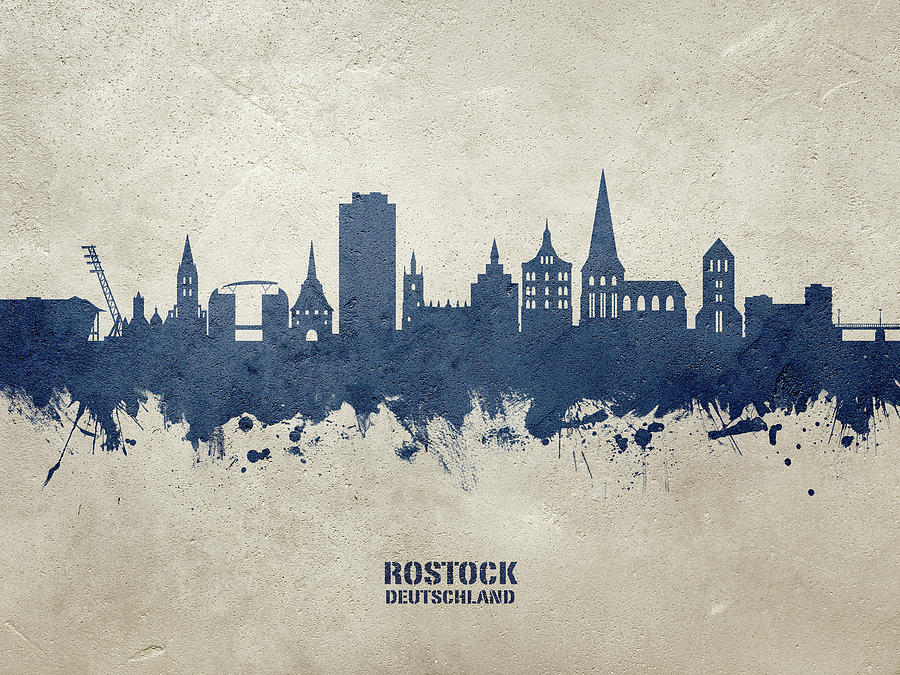 Rostock Germany Skyline Digital Art by Michael Tompsett - Pixels