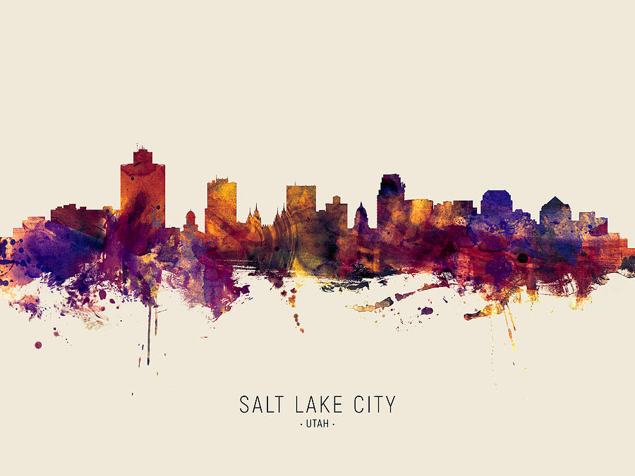 Salt Lake City Utah Skyline #23 Digital Art by Michael Tompsett
