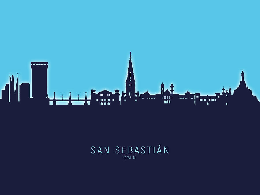 San Sebastian Spain Skyline Digital Art by Michael Tompsett - Fine Art ...