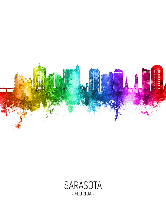 Sarasota Florida Skyline #23 Digital Art by Michael Tompsett