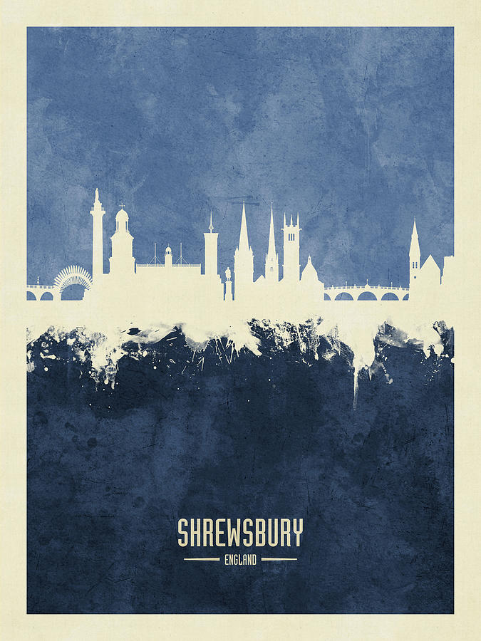 Shrewsbury England Skyline #23 Digital Art by Michael Tompsett