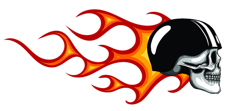 Halloween Digital Art - Skull on Fire with Flames Vector Illustration #23 by Dean Zangirolami