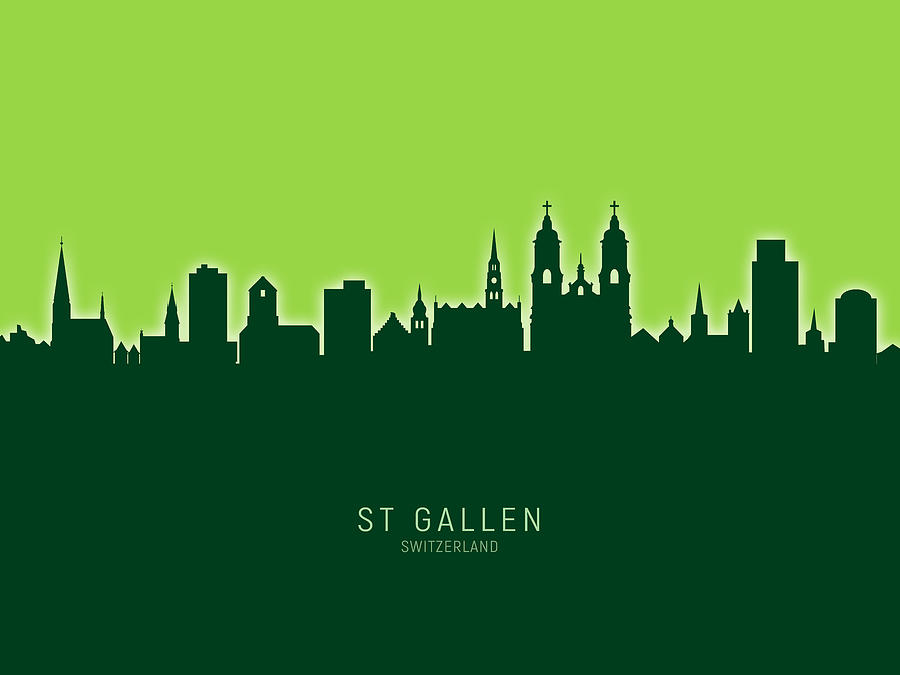 St Gallen Switzerland Skyline #23 Digital Art by Michael Tompsett