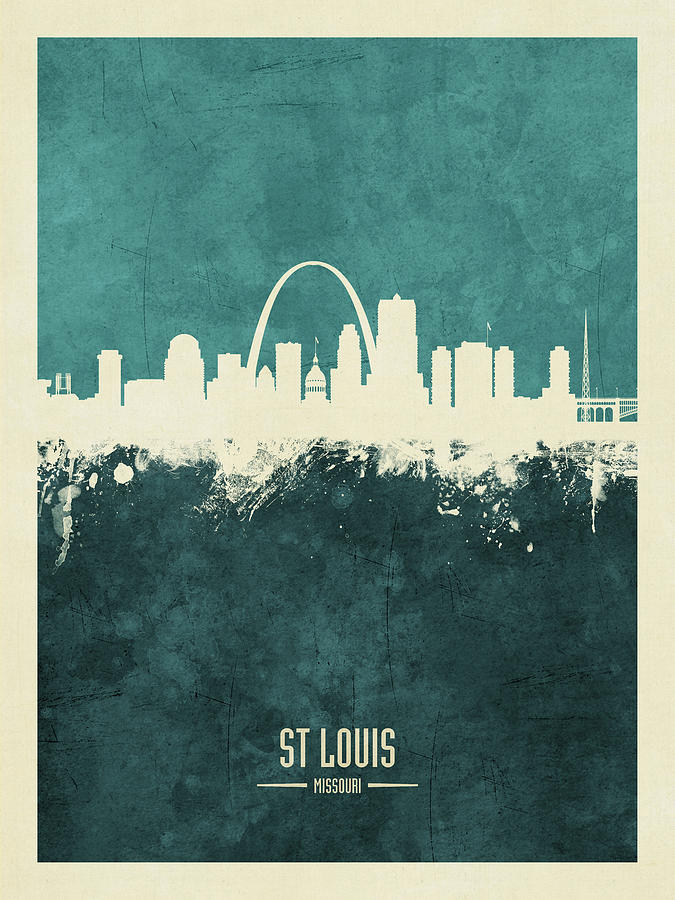 St Louis Missouri Skyline #23 Digital Art by Michael Tompsett