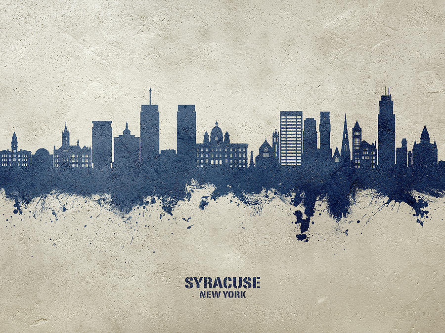 Syracuse New York Skyline #23 Digital Art by Michael Tompsett