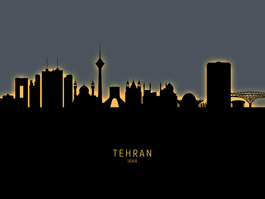 Tehran Iran Skyline #23 Digital Art by Michael Tompsett