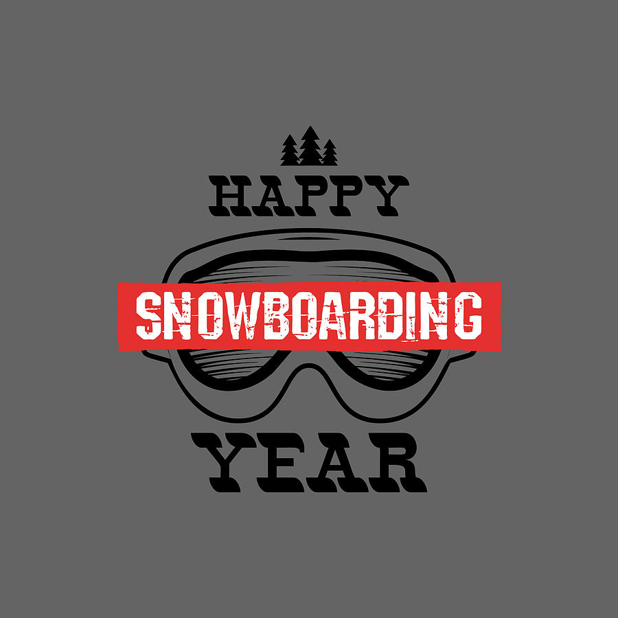 23_Happy Snowboarding Year-01 Digital Art by Celestial Images