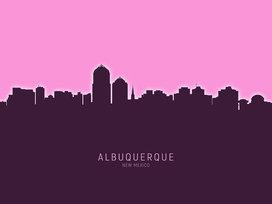 Albuquerque New Mexico Skyline #24 Digital Art by Michael Tompsett