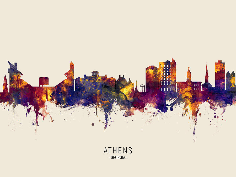 Athens Skyline Digital Art by Michael Tompsett Fine Art America
