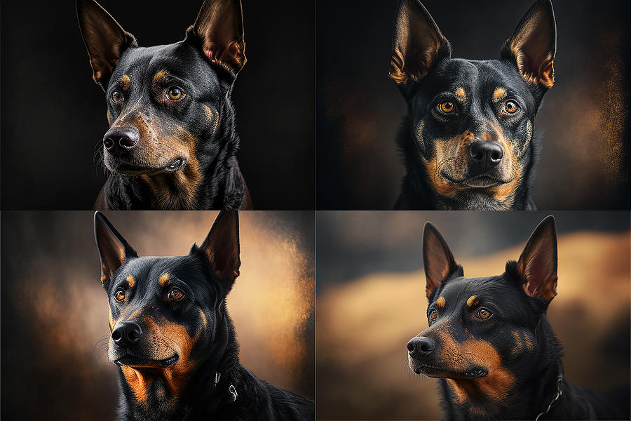Dog Mixed Media - Australian Kelpie Dog Portrait #24 by Stephen Smith Galleries