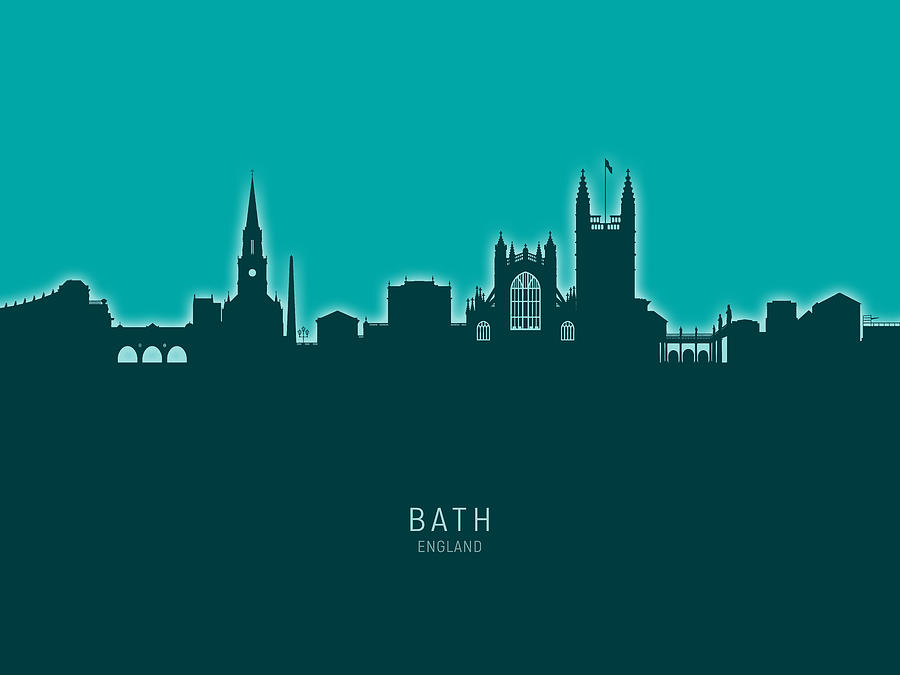 Bath England Skyline Cityscape #24 Digital Art by Michael Tompsett