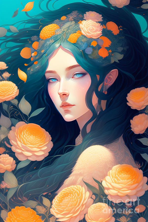 Beautiful portrait of an elvish deity Digital Art by Boon Mee - Pixels