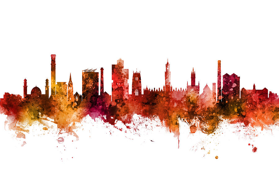 Skyline Digital Art - Bradford England Skyline #24 by Michael Tompsett