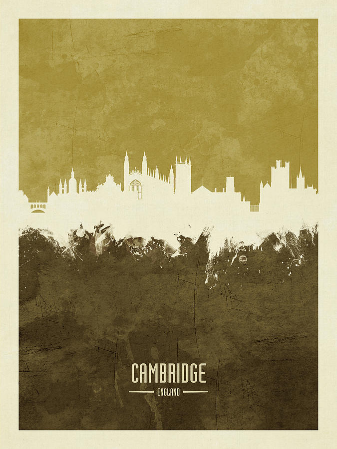 Cambridge Digital Art - Cambridge England Skyline #24 by Michael Tompsett