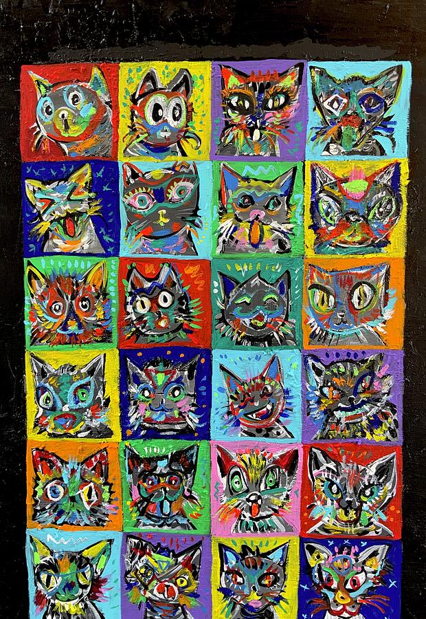 24 Cats Painting by Fabrizio Cassetta