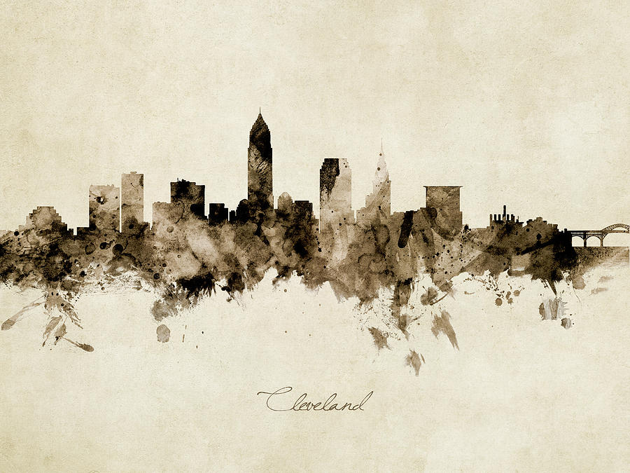 Cleveland Ohio Skyline #24 Digital Art by Michael Tompsett
