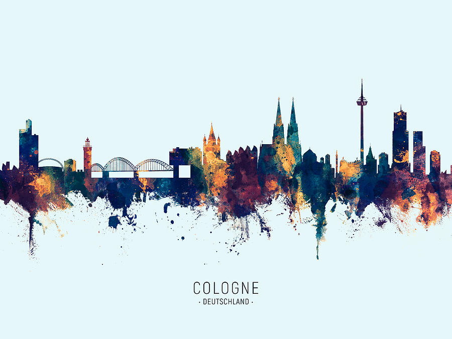 Cologne Germany Skyline #24 Digital Art by Michael Tompsett
