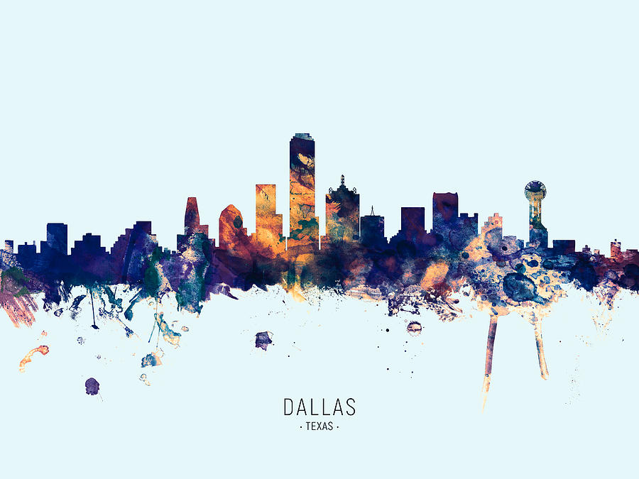 Dallas Texas Skyline #24 Digital Art by Michael Tompsett