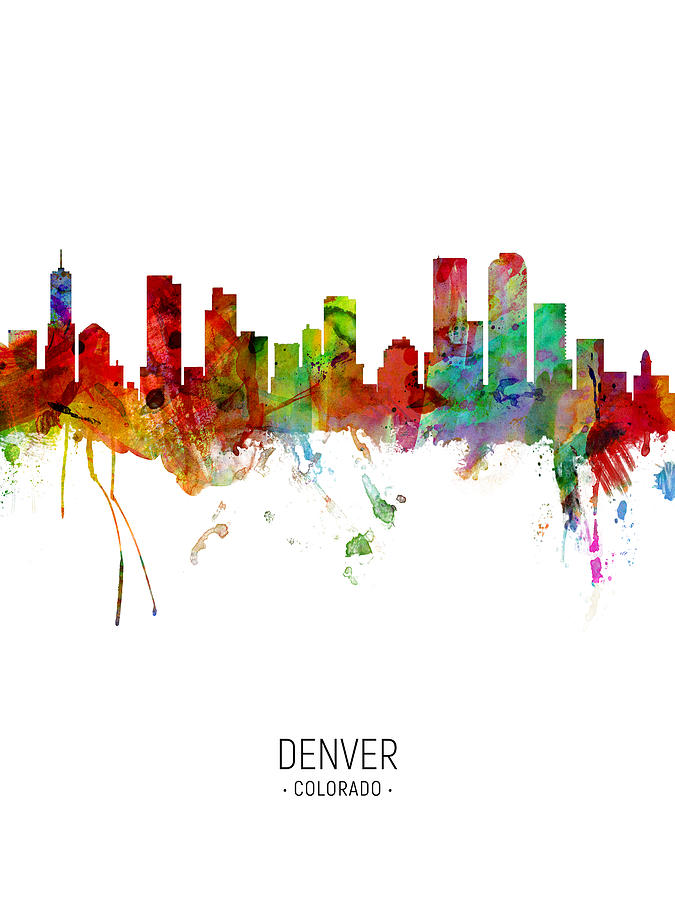 Denver Colorado Skyline #24 Digital Art by Michael Tompsett