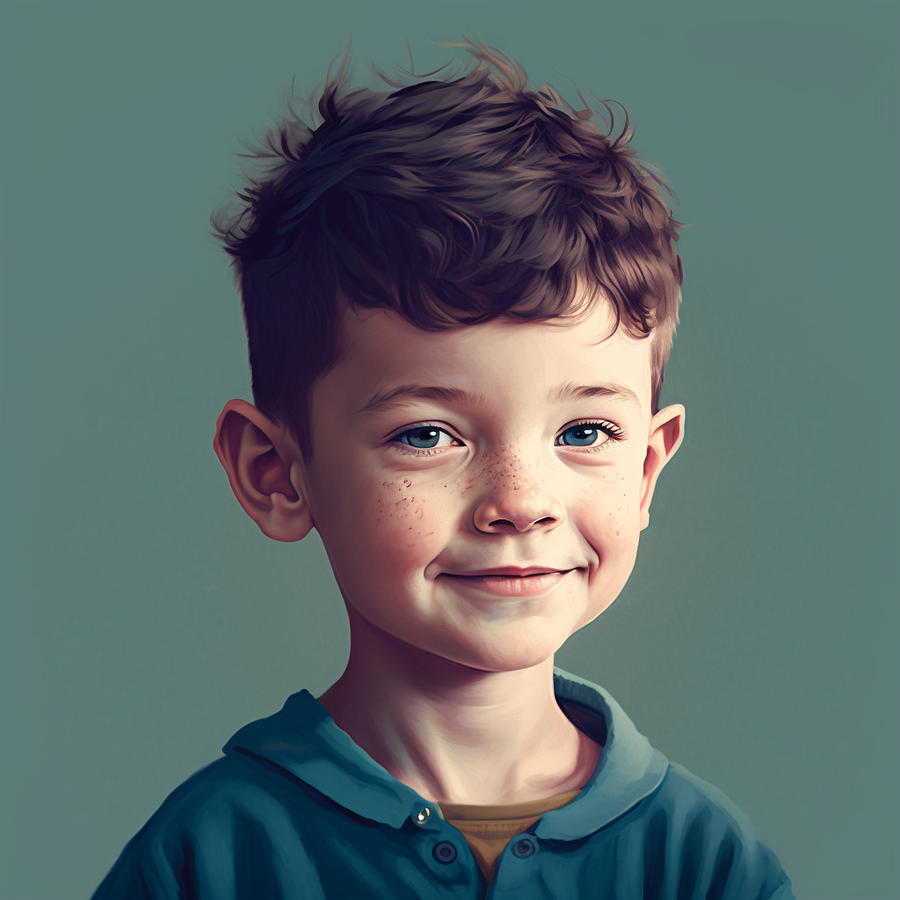 digital detailed flat illustration of child boy by Asar Studios ...