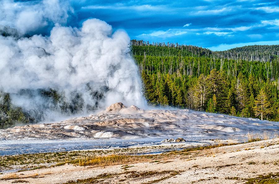Eruption of Old Faithful geyser at Yellowstone national park #24 Photograph by Alex Grichenko