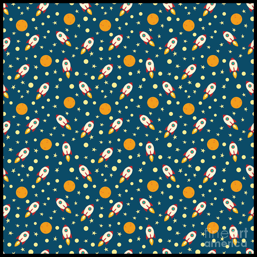 Planet Digital Art - Galaxy Space Pattern Astronaut Planets Rockets #24 by Mister Tee