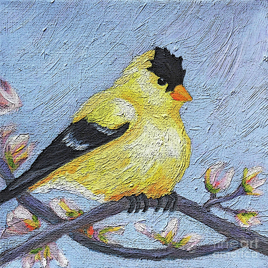 24 Goldfinch Painting by Victoria Page