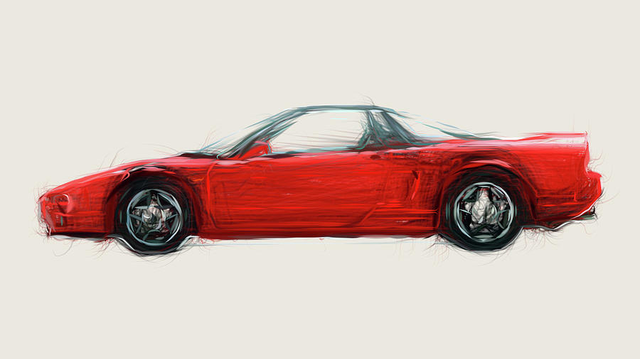 Honda NSX Drawing #24 Digital Art by CarsToon Concept
