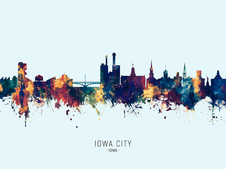 Iowa City Iowa Skyline #24 Digital Art by Michael Tompsett