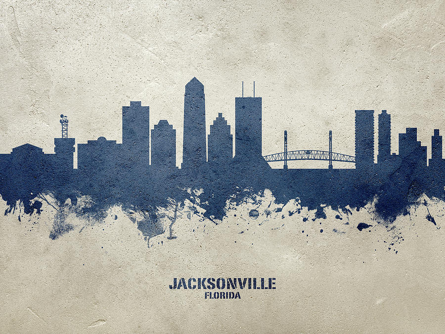 Jacksonville Digital Art - Jacksonville Florida Skyline #24 by Michael Tompsett