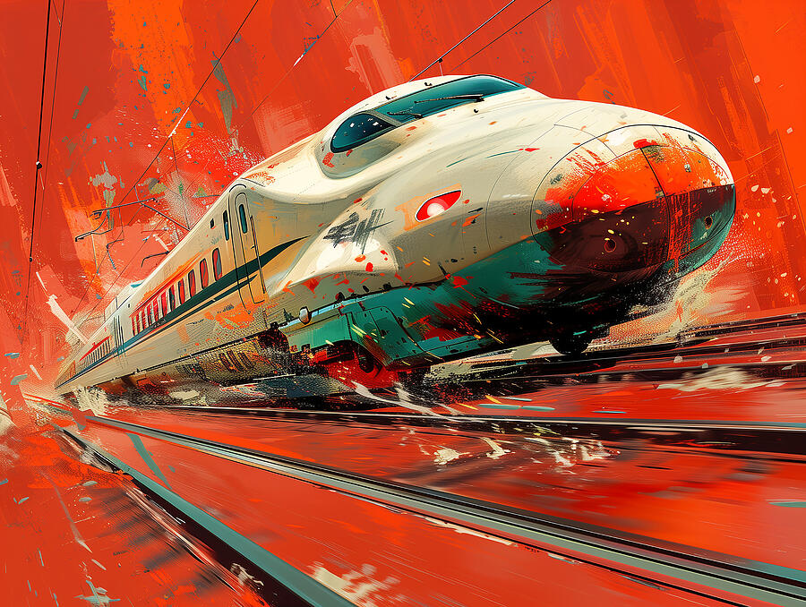 Japanese Bullet Train Art #24 Mixed Media by Stephen Smith Galleries ...