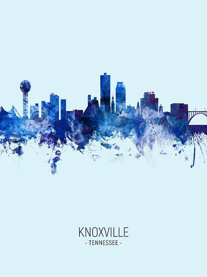 Knoxville Digital Art - Knoxville Tennessee Skyline #24 by Michael Tompsett